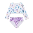 thumbnail image 1 of ZXLBBD Girl Swimsuits 2 Piece Bathing Suits for Kids Sun Protection Rash Guard Long Sleeve and Bottom for Water Play Summer Pool Beach, 1 of 4
