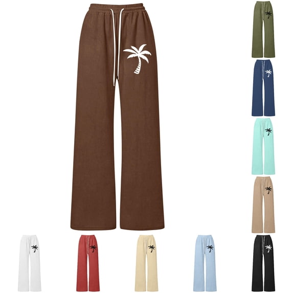 ZXLBBD Girl's Elastic Waist Straight Leg Summer Beach Pants with Drawstring for Kids Kids Comfort Soft Bottoms Versatile Causal Daily Wear,Coffee,Size 6 Y-7 Y