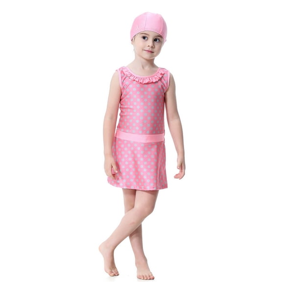 ZXLBBD Girls Conservative Three Piece Swimsuit Bikini Top Bottom with Cover Up Bathing Suit Sun Protection for Beach Pool Summer Holiday Swimwear Size 4 Y-5 Y