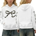 thumbnail image 1 of ZXLBBD Girls Cute Bow Print Hooded Sweatshirts Long Sleeve Soft Stretch Pullover for Play and Wear Durable Cozy Casual Dailywear, 1 of 6
