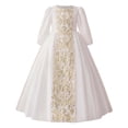 thumbnail image 1 of ZXLBBD Girls Dresses Embroidered Long Sleeve Crew Neck High Waist Comfort Cozy Robe Traditional Abaya for Stylish Wedding Prom Dress, 1 of 6
