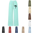 thumbnail image 1 of ZXLBBD Girls' Elastic Waist Straight Leg Summer Beach Pants with Drawstring for Kids Kids Comfort Soft Bottoms Durable Casual Outdoor,Mint Green,Size 12 Y-13 Y, 1 of 4