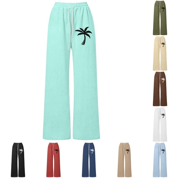 ZXLBBD Girls' Elastic Waist Straight Leg Summer Beach Pants with Drawstring for Kids Kids Comfort Soft Bottoms Durable Casual Outdoor,Mint Green,Size 12 Y-13 Y
