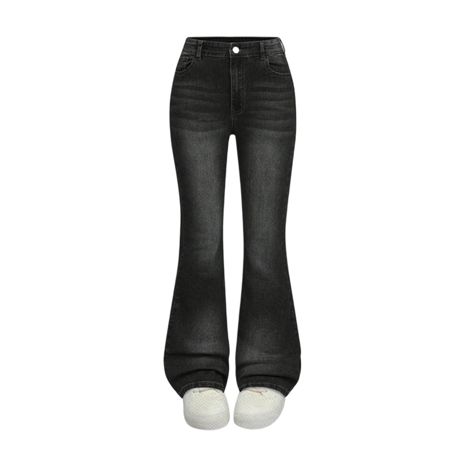 その他 y ZXLBBD Girls Jeans Flare Leg Denim Pants Fashion Elastic Waist