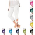 thumbnail image 1 of ZXLBBD Girls Kids Elastic Waisted Stretchy Capri Leggings Summer Comfort Solid Color Yoga Beach Workout Pants Versatile Causal Daily Wear,White,Size 9 Y-10 Y, 1 of 4