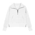 thumbnail image 1 of ZXLBBD Girls Sweatshirts Half Zip Long Sleeve Cropped Hoodies Preppy Cute Clothes with Thumb Hole Casual Loose Fit Outdoor Daily Wear Size 13 Y-14 Y, 1 of 5