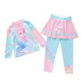 thumbnail image 1 of ZXLBBD Girls Swimsuits Cute Cartoon Print Swimsuit UV Protection Quick Drying Two Piece Bathing Suit Stretch for Beach Pool Summer Holiday Vacation Swimwear Size 6 Y-7 Y, 1 of 4