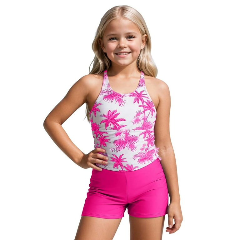 Summer　SALE　⑩ ZXLBBD Girls Swimsuits Kids Two Piece Swimsuit Set Fashion Tankini