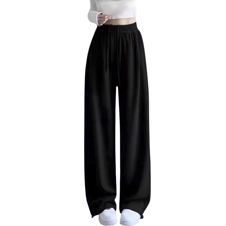 ZXLBBD Girls Wide Leg Pants Soft Stretchy Casual Sweatpants