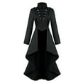thumbnail image 1 of ZXLBBD Halloween Women Gothic Steampunk Button Lace Corset Coat Tailcoat Jacket Casual Outdoor Cozy Daily Wear, 1 of 4