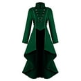 thumbnail image 1 of ZXLBBD Halloween Women Gothic Steampunk Button Lace Corset Coat Tailcoat Jacket Casual Outdoor Versatile Daily Wear, 1 of 4