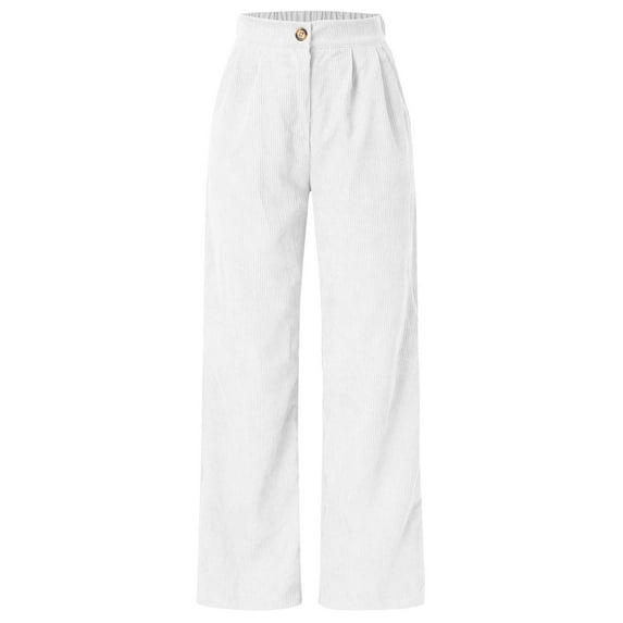 ZXLBBD High Waisted Cord Wide Leg Pants Straight Trousers Women Big Size Corduroy Pants Casual Outdoor Versatile Daily Wear