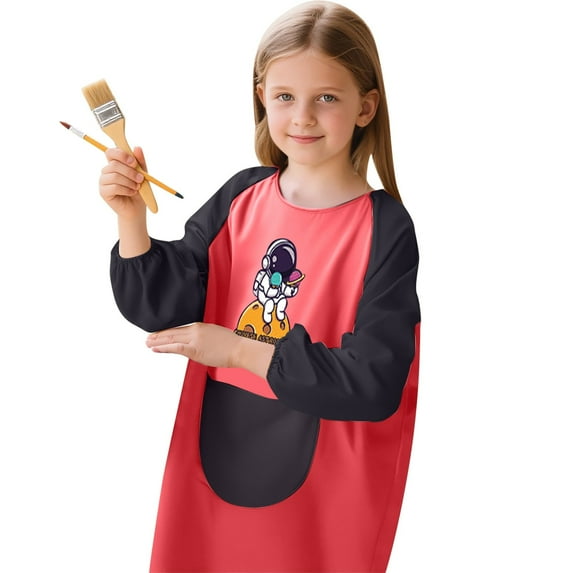 ZXLBBD Kids Art Smock with Long Sleeves Painting Apron for Child Boys Girls Craft Protective Coverall with Pocket Casual Relaxed Fit