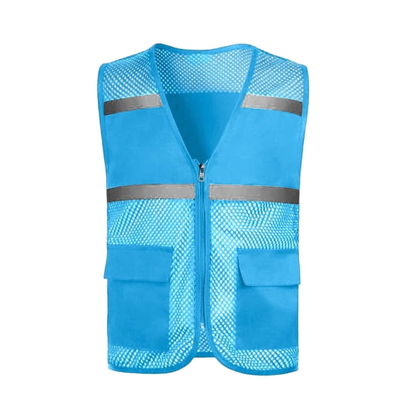 ZXLBBD Kids Boys Mesh Vest for Youth Service Outdoor Activity Reflective Sleeveless Solid Color Breathable Top