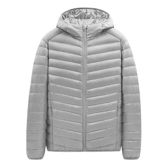 ZXLBBD Large Men's Solid Color Hooded Jacket Men's Slim Fit Warm Jacket Casual Outdoor Cozy Daily Wear