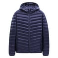 thumbnail image 1 of ZXLBBD Large Men's Solid Color Hooded Jacket Men's Slim Fit Warm Jacket Casual Outdoor Loose Fit Daily Wear, 1 of 5
