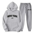 thumbnail image 1 of ZXLBBD Letter Print Hoodie and Sweatpants Set for Couples New York Theme Wear Stylish Tracksuit with Casual Outdoor Cozy Daily Wear, 1 of 3