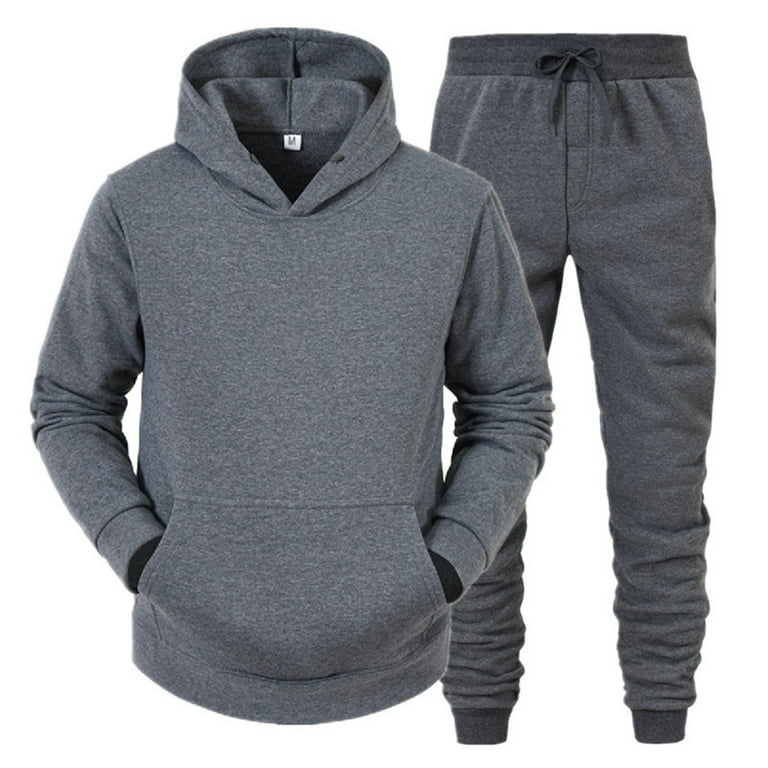 ZXLBBD Men Fall Winter Set Leisure Solid Color Zipper Sweater