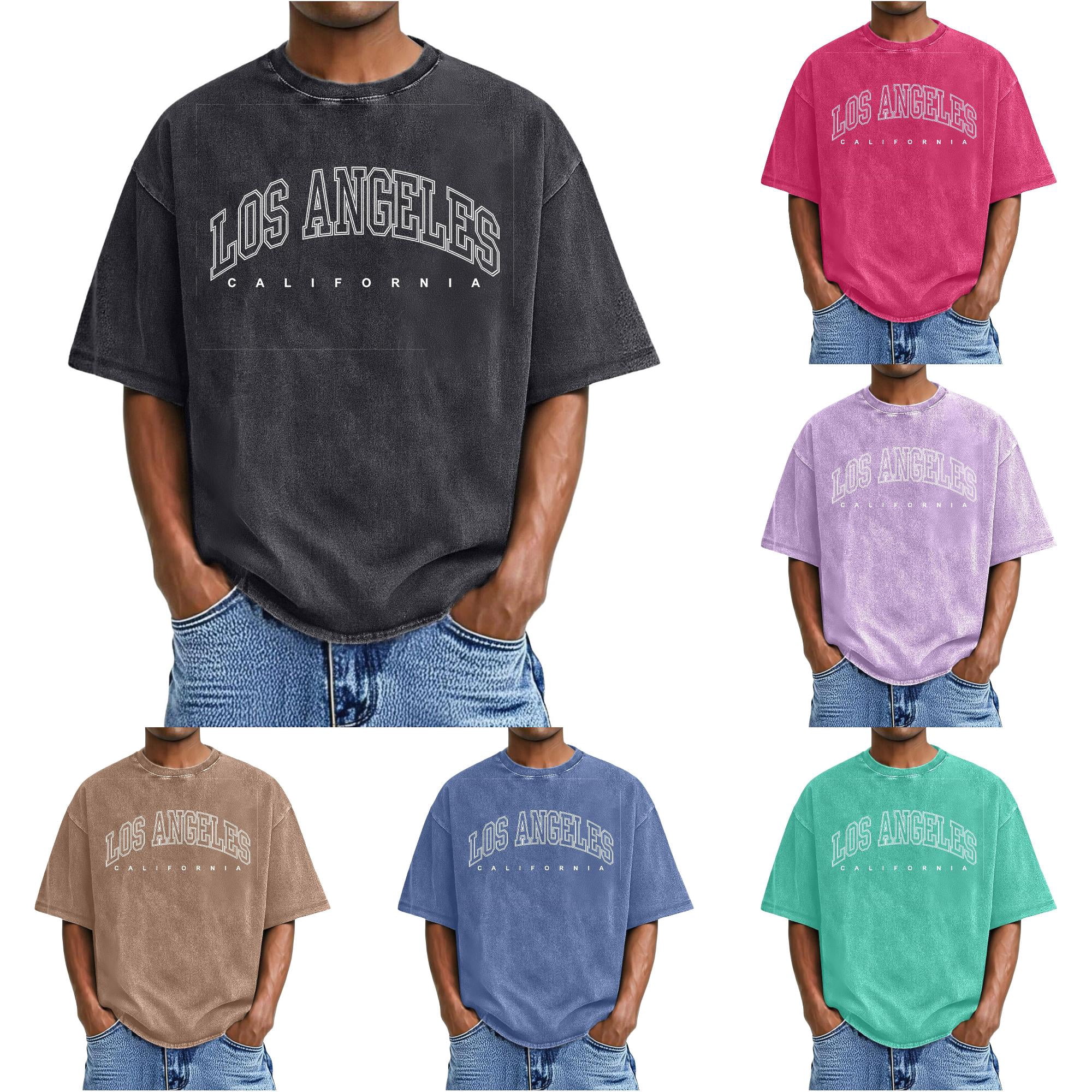 ZXLBBD Mens T-Shirts Classic Short Sleeve Crew Neck City Name