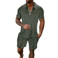 thumbnail image 1 of ZXLBBD Men's 3D Short Sleeve Suit Shorts Beach Tropical HawaiianSS Body Sports Active Shorts Suit Casual Outdoor Cozy Daily Wear, 1 of 8