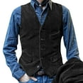 thumbnail image 1 of ZXLBBD Men's British Style Workwear Corduroy Vest Retro Vest Coat Casual Outdoor Cozy Daily Wear, 1 of 4