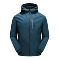 thumbnail image 1 of ZXLBBD Men's Fall Winter Hooded Waterproof and Windproof Thin Jacket Top Blouse Coat Casual Outdoor Versatile Daily Wear, 1 of 6