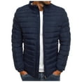 thumbnail image 1 of ZXLBBD Men's Fall Winter Leisure Plus Size Zip Pocket Cotton-padded Jacket Coat Top Blouse Casual Outdoor Cozy Daily Wear, 1 of 7