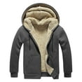 thumbnail image 1 of ZXLBBD Men's Fall Winter Plus Size Solid Color Hooded Coat Long Sleeve Zipper Pocket Coat Casual Outdoor Comfort Daily Wear, 1 of 7