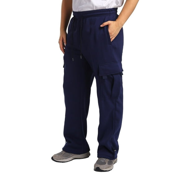 ZXLBBD Men's Fitness Running Pants Lace Up Waist Wide Leg Foot Solid Color Pocket Wool Sweatpants Casual Outdoor Versatile Daily Wear
