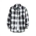 thumbnail image 1 of ZXLBBD Men's Printed Shirt Fall Winter Long Sleeve Single Lapel Plaid Shirt Casual Outdoor Versatile Daily Wear, 1 of 2