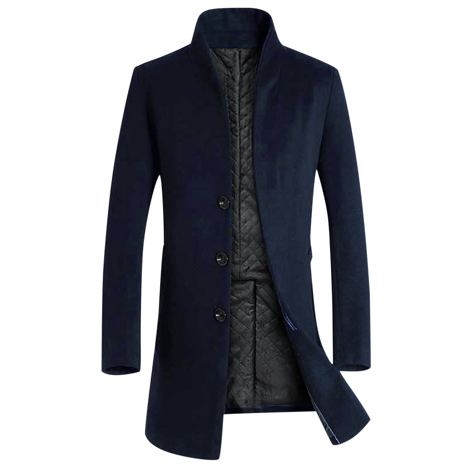 ZXLBBD Men's Solid Color Single Long Sleeve Lapel Collar Pocket