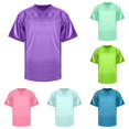 thumbnail image 1 of ZXLBBD Men's T-Shirts Football Mesh Quick Drying Athletic Shirt Solid Color V Neck Short Sleeve Breathable Soft Sporty Top Casual Outdoor Tshirts,Purple,S, 1 of 4