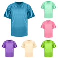 thumbnail image 1 of ZXLBBD Men's T-Shirts Football Mesh Quick Drying Athletic Shirt Solid Color V Neck Short Sleeve Breathable Soft Sporty Top Casual Summer Tshirt,Blue,XL, 1 of 4