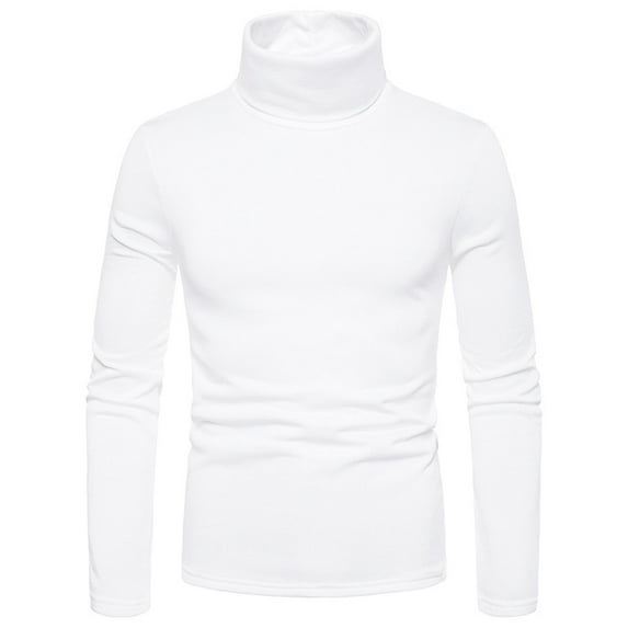 ZXLBBD Men's Turtleneck Long Sleeve Solid Color Slim Fit Bottoming Top Blouse Casual Outdoor Cozy Daily Wear