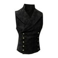 thumbnail image 1 of ZXLBBD Men's Vests Retro Button Collar Solid Color Sleeveless Fashion Vest Casual Outdoor Comfort Daily Wear, 1 of 4