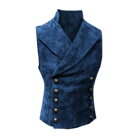 ZXLBBD Men's Vests Retro Button Collar Solid Color Sleeveless Fashion Vest Casual Outdoor Cozy Daily Wear