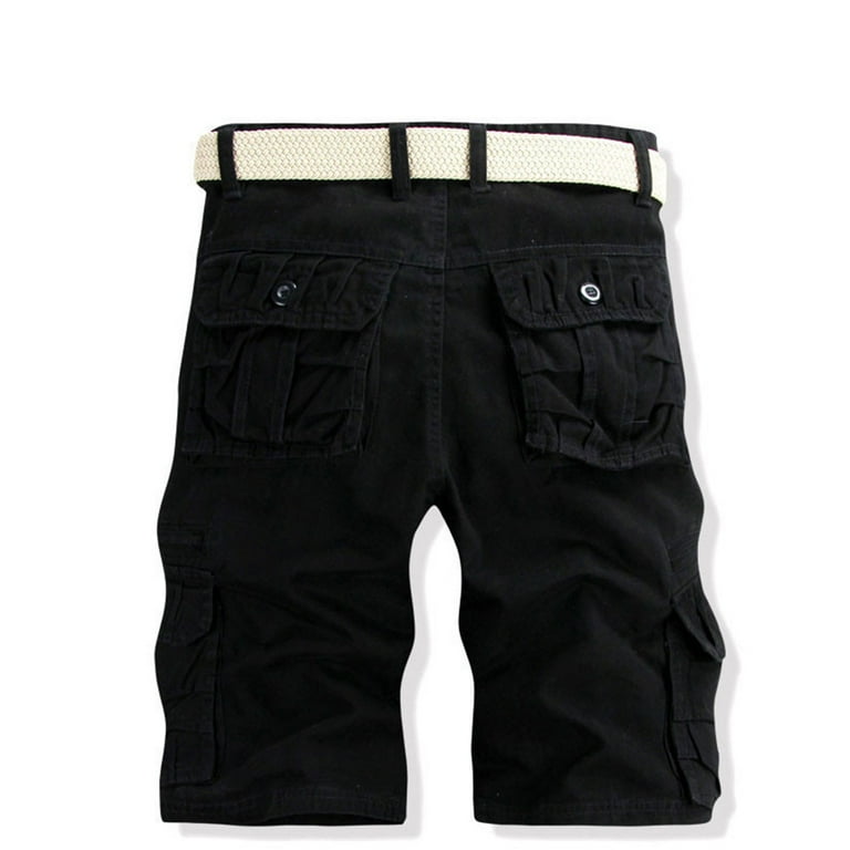ZXLBBD Mens Cargo Shorts Solid Color Summer Beach Soft Breathable