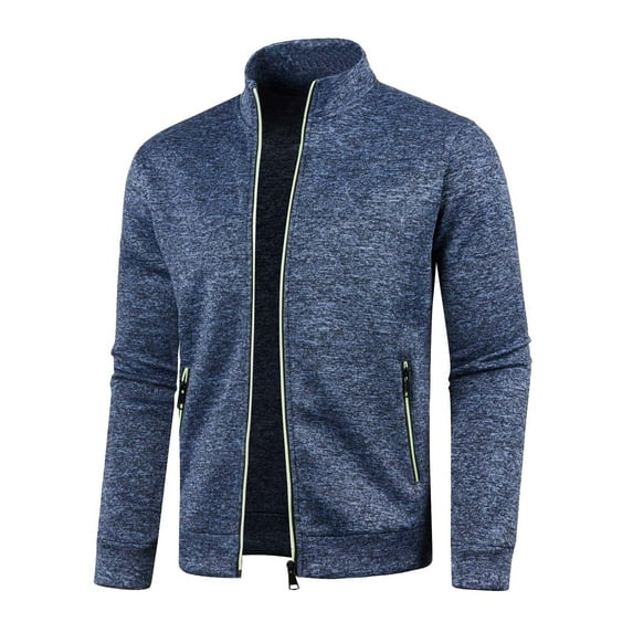 ZXLBBD Mens Fall Winter Zipper Neck Solid Color Sweater Long Sleeve Fashion Top Sweatshirts Coat Casual Outdoor Versatile Daily Wear