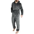thumbnail image 1 of ZXLBBD Mens Fashion Leisure Soft Home Solid Color Shirt and Pants Pajama Set Home Service Two Piece Set Long Warm Hoodie Pyjamas, 1 of 9