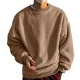 thumbnail image 1 of ZXLBBD Mens Fuzzy Sweatshirts O Neck Long Sleeve Sports Active Solid Color Outwear Pullover Sweatshirt Fall Winter Fashion Coat, 1 of 5