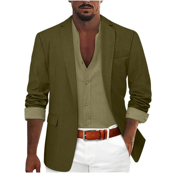 ZXLBBD Mens Jackets Suit Fall Winter Solid Color Lapel One Button Jacket with Pockets formal Casual Outdoor Comfort Daily Wear