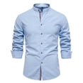 thumbnail image 1 of ZXLBBD Mens T Shirt Short Shirt Top Lapel Mens Day Fashion Solid Color Long Sleeve Shirt Casual Outdoor Cozy Daily Wear, 1 of 8