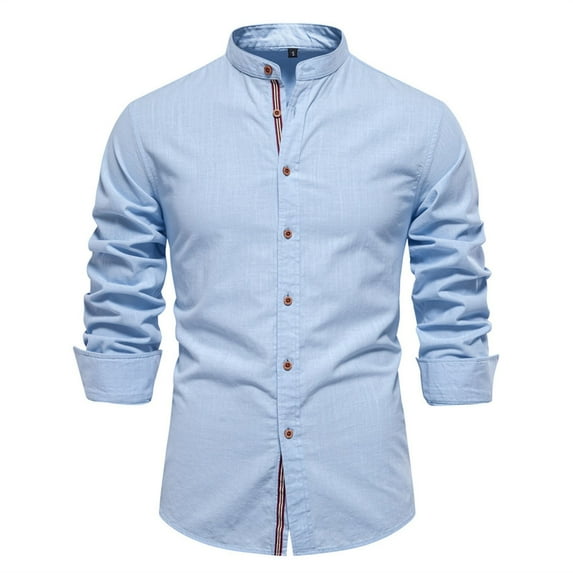 ZXLBBD Mens T Shirt Short Shirt Top Lapel Mens Day Fashion Solid Color Long Sleeve Shirt Casual Outdoor Cozy Daily Wear