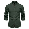thumbnail image 1 of ZXLBBD Mens T Shirt Short Shirt Top Lapel Mens Day Fashion Solid Color Long Sleeve Shirt Casual Outdoor Loose Fit Daily Wear, 1 of 3