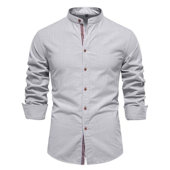 ZXLBBD Mens T Shirt Short Shirt Top Lapel Mens Day Fashion Solid Color Long Sleeve Shirt Casual Outdoor Loose Fit Daily Wear