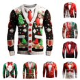 thumbnail image 1 of ZXLBBD Mens T Shirts Christmas Digital 3D Printed Long Sleeve Crew Neck T Shirt Fall Winter Fashion T Shirts for Man Casual,Black,M, 1 of 3