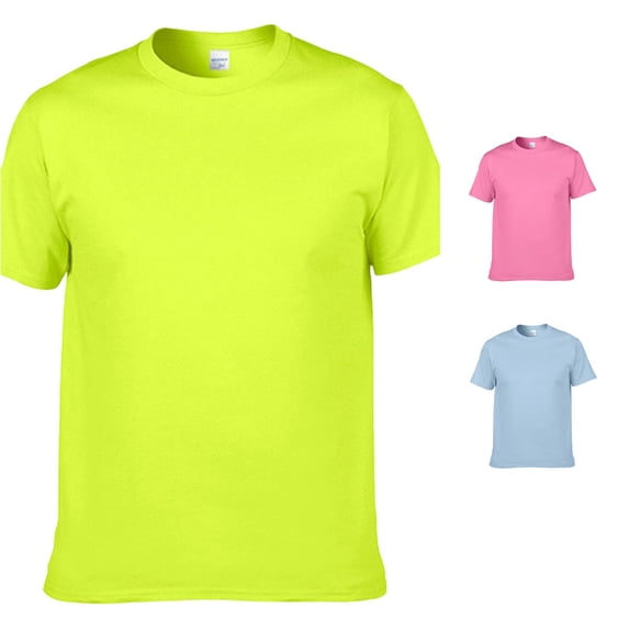 ZXLBBD Mens T-Shirts Classic Fit Short Sleeve Cotton Solid Color Basic Tee Top Crew Neck Loose Summer T Shirts for Man Dailywear,Green,XS