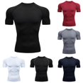 thumbnail image 1 of ZXLBBD Mens T Shirts Quick-Dry Raglan Short Sleeve Workout Shirts Stretch Fit Crew Neck Summer Sports Athletic T Shirts for Man Dailywear,Black,L, 1 of 3