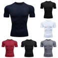 thumbnail image 1 of ZXLBBD Mens T Shirts Quick-Dry Raglan Short Sleeve Workout Shirts Stretch Fit Crew Neck Summer Sports Athletic T-Shirts for Man Dailywear,Blue,3XL, 1 of 3