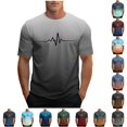 thumbnail image 1 of ZXLBBD Mens T-Shirts Short Sleeve Gradient Color Print Tee Shirt Crew Neck Soft Breathable Daily Wear Comfortable Fit Top Casual Summer Tshirt,A,S, 1 of 4